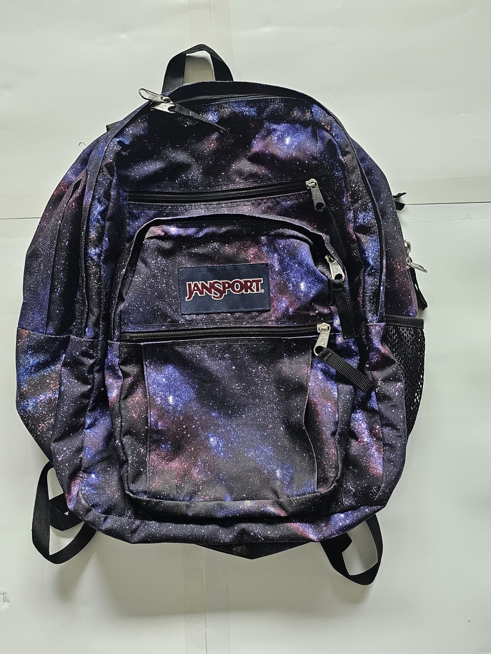 Jansport Galaxy Print Backpack - Black with Purple and Blue
